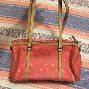 Dooney and Bourke Pink Multi Logo Shoulder Purse